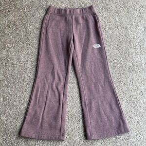 The North Face Sweatpants Girls 7/8 Pink Fleece Elastic Waist Lounge Winter
